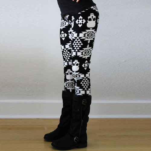 Casual Women Lady Skinny Print Stretchy Jegging Pants Slim Leggings